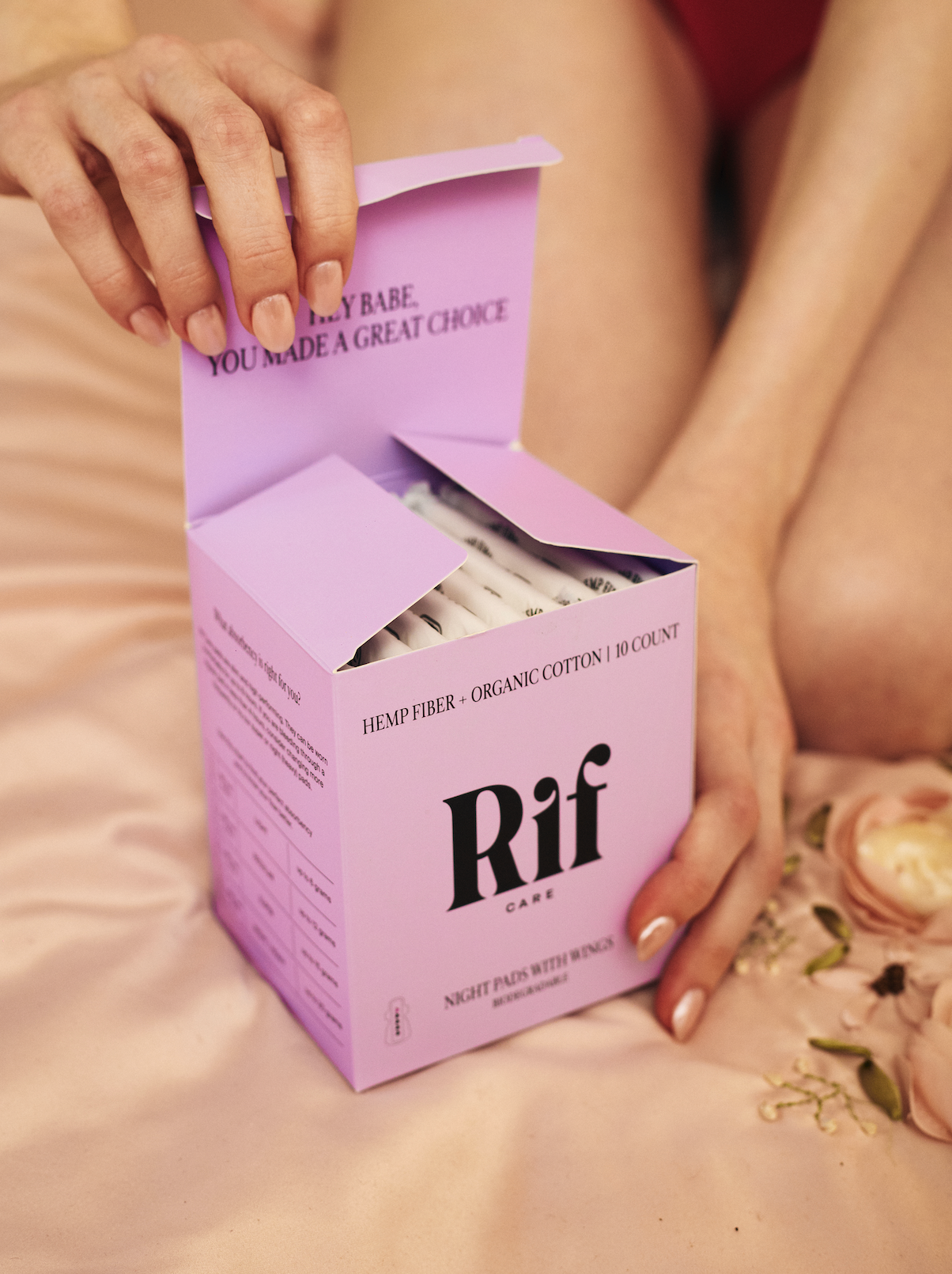 Organic Night Pads with Wings (Long)